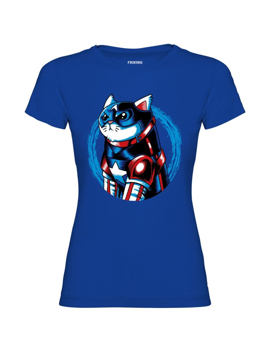 Friking Cat America - 381 | Camisetas Mujer