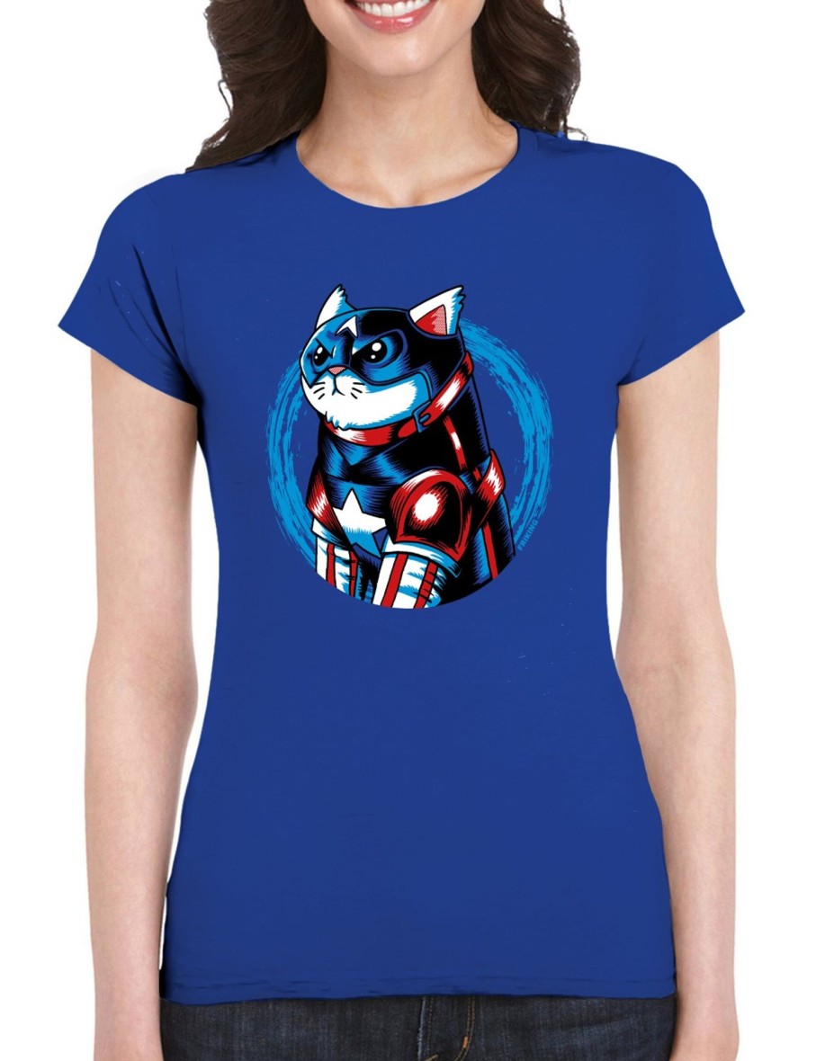 Friking Cat America - 381 | Camisetas Mujer