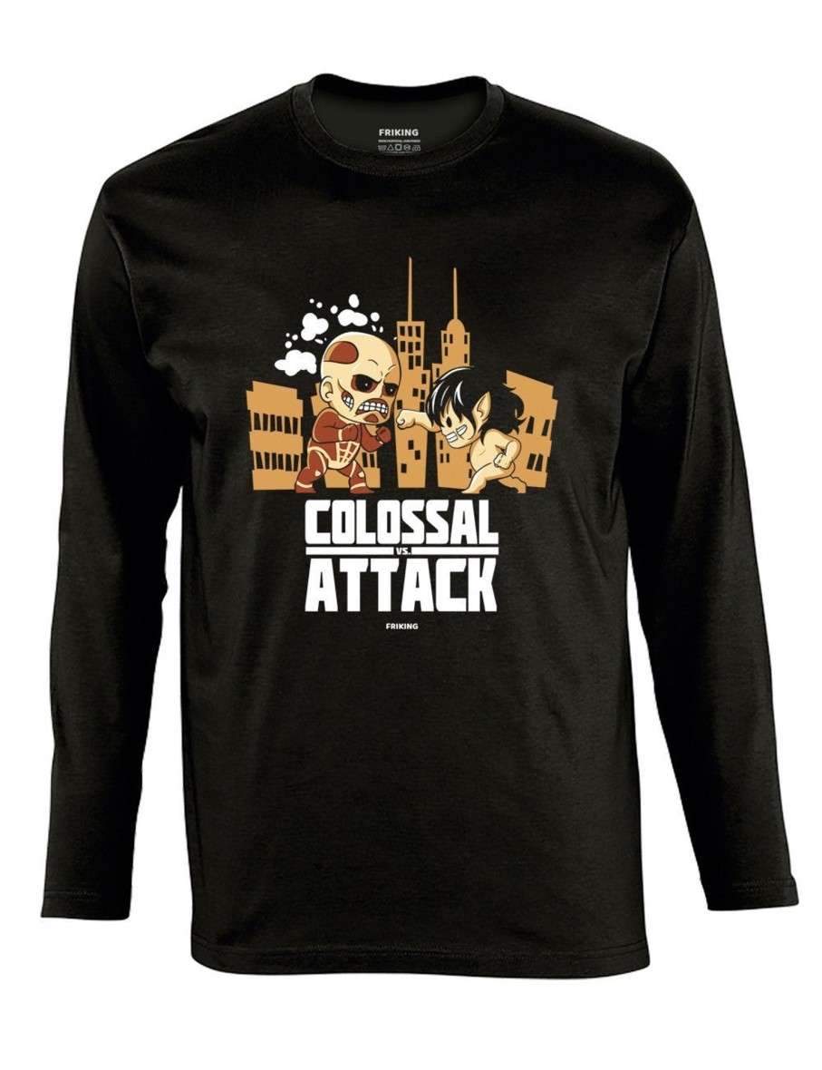 Friking Colossal Vs Attack - 9 | Camisetas Manga Larga Hombre