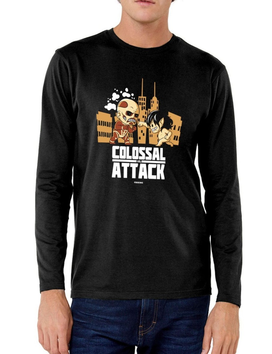 Friking Colossal Vs Attack - 9 | Camisetas Manga Larga Hombre