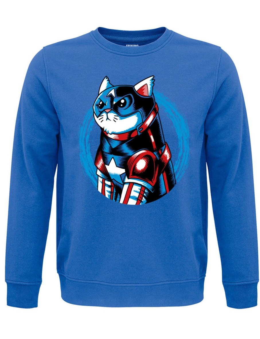 Friking Cat America - 381 | Sudaderas Sin Capucha Uni