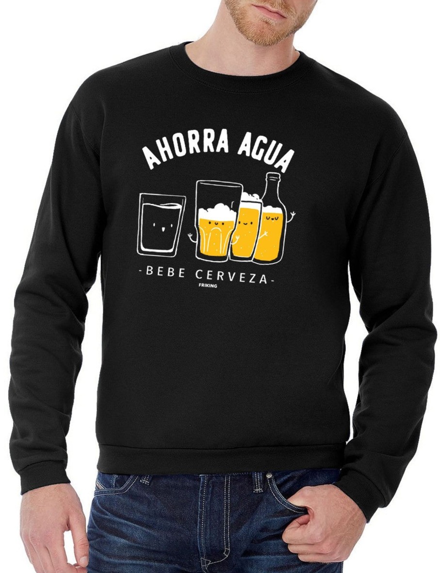 Friking Ahorra Agua - 343 | Sudaderas Sin Capucha Uni