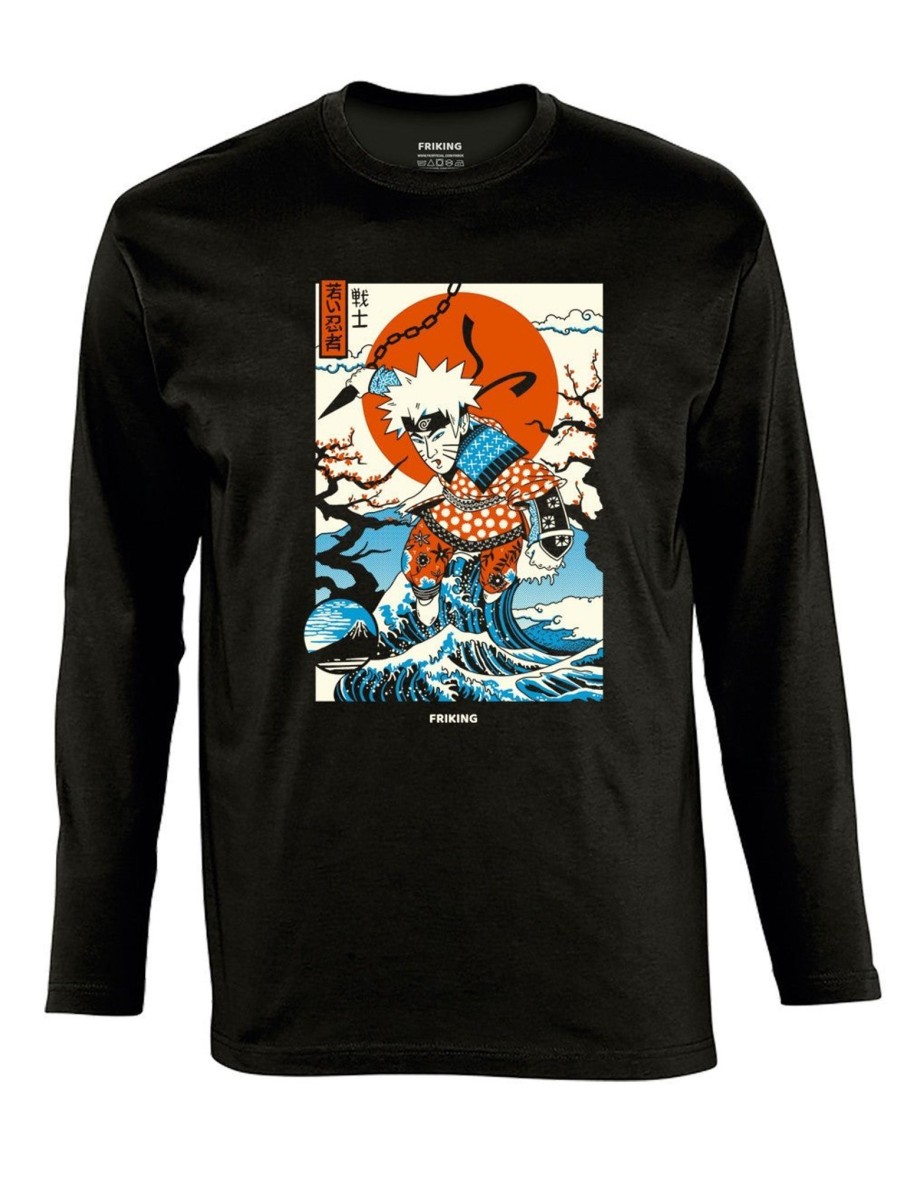 Friking Ukiyo-E Ninja - 92 | Camisetas Manga Larga Hombre