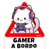 Friking Gato Gamer A Bordo | Vinilos De Coche