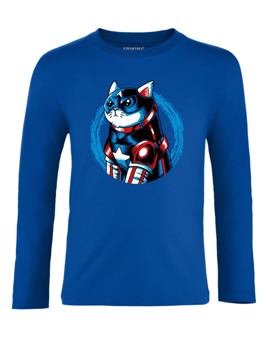 Friking Cat America - 381 | Camisetas Manga Larga Nino