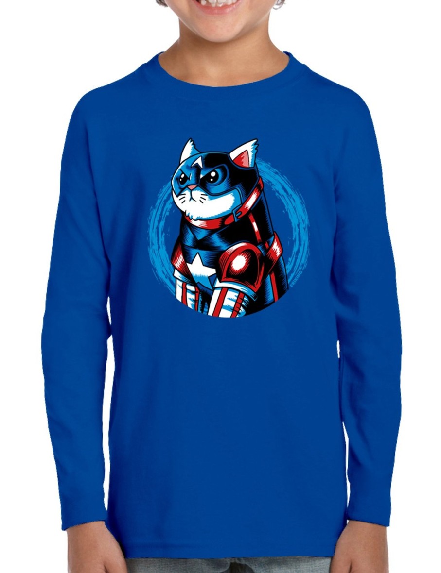 Friking Cat America - 381 | Camisetas Manga Larga Nino