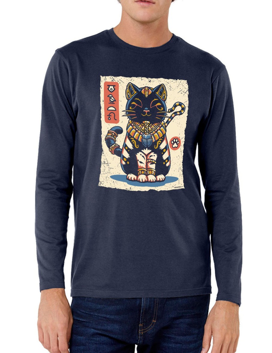 Friking Egyptian Cat - 321A | Camisetas Manga Larga Hombre