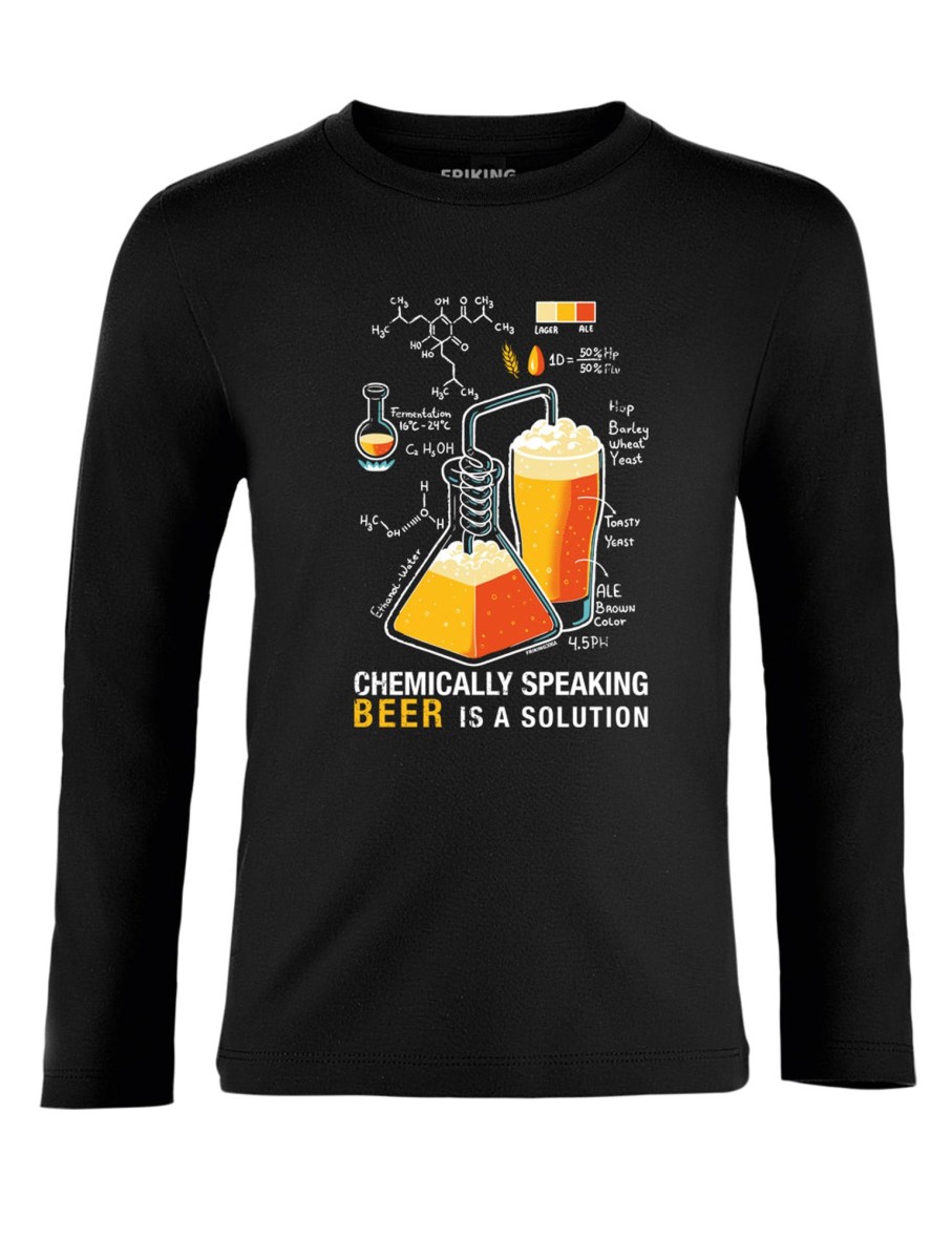 Friking Beer Is A Solution - 306A | Camisetas Manga Larga Nino