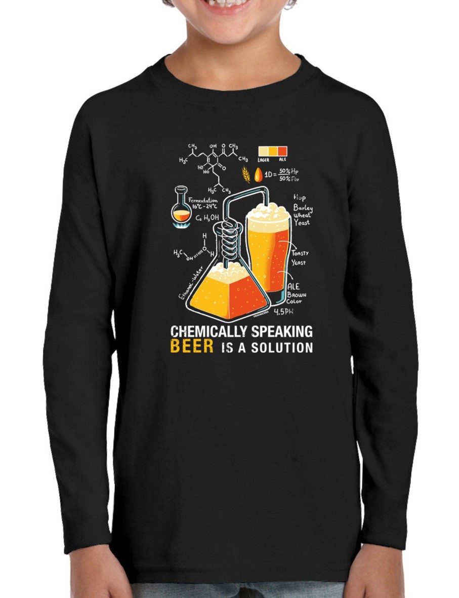 Friking Beer Is A Solution - 306A | Camisetas Manga Larga Nino