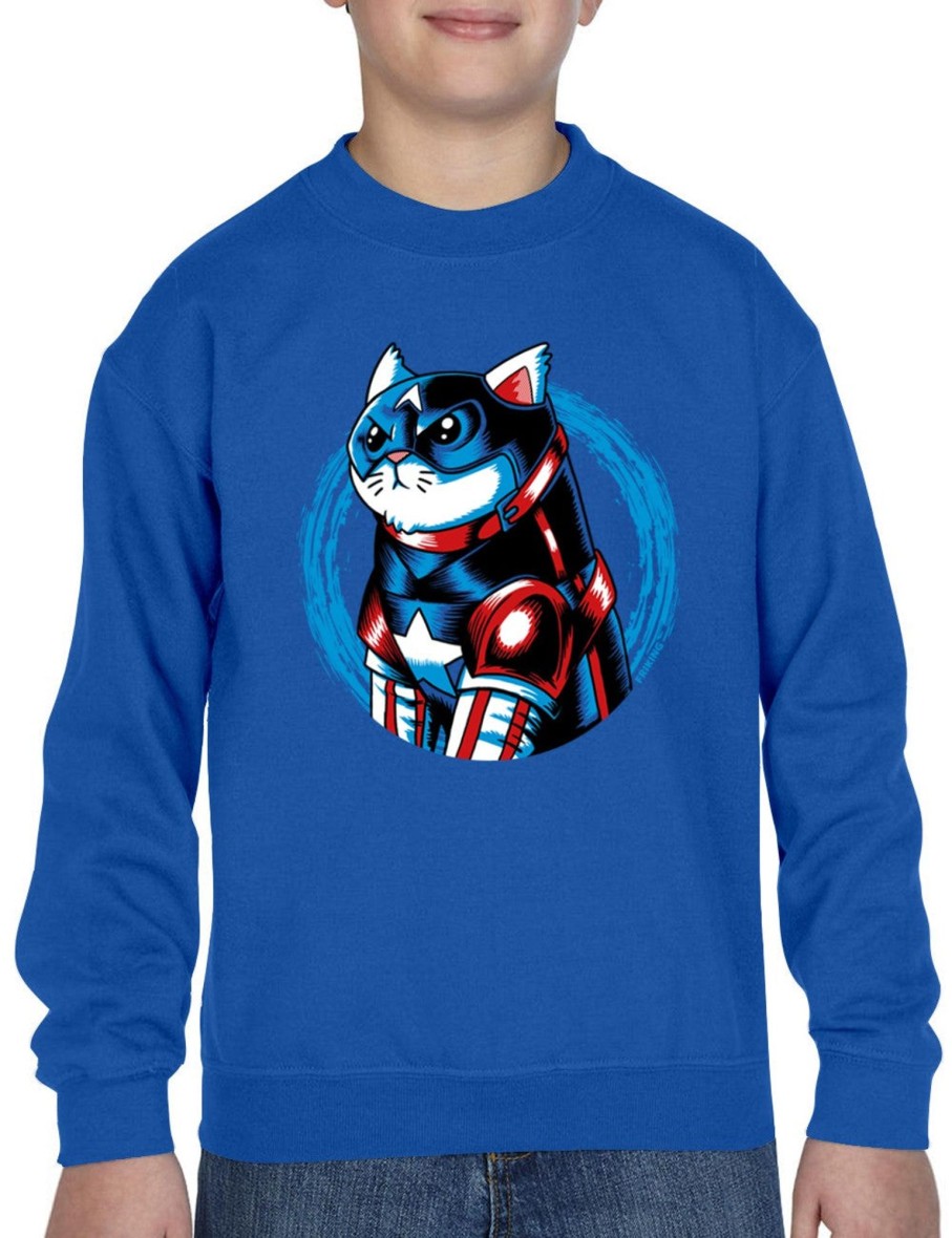 Friking Cat America - 381 | Sudaderas Sin Capucha Nino