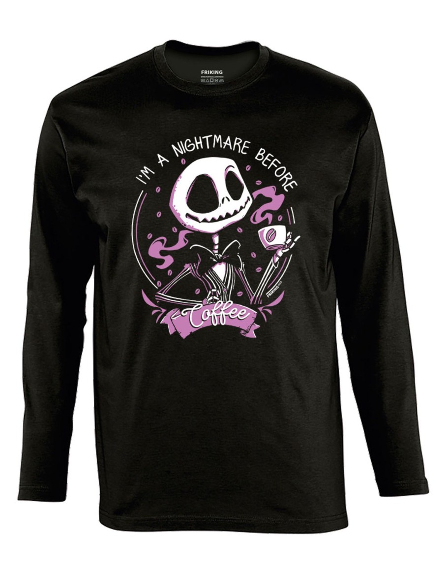 Friking I´M A Nightmare Before Coffee - 222A | Camisetas Manga Larga Hombre