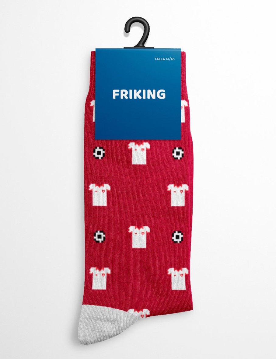 Friking Calcetines Friking - Equipo Blanco Y Rojo | Calcetines