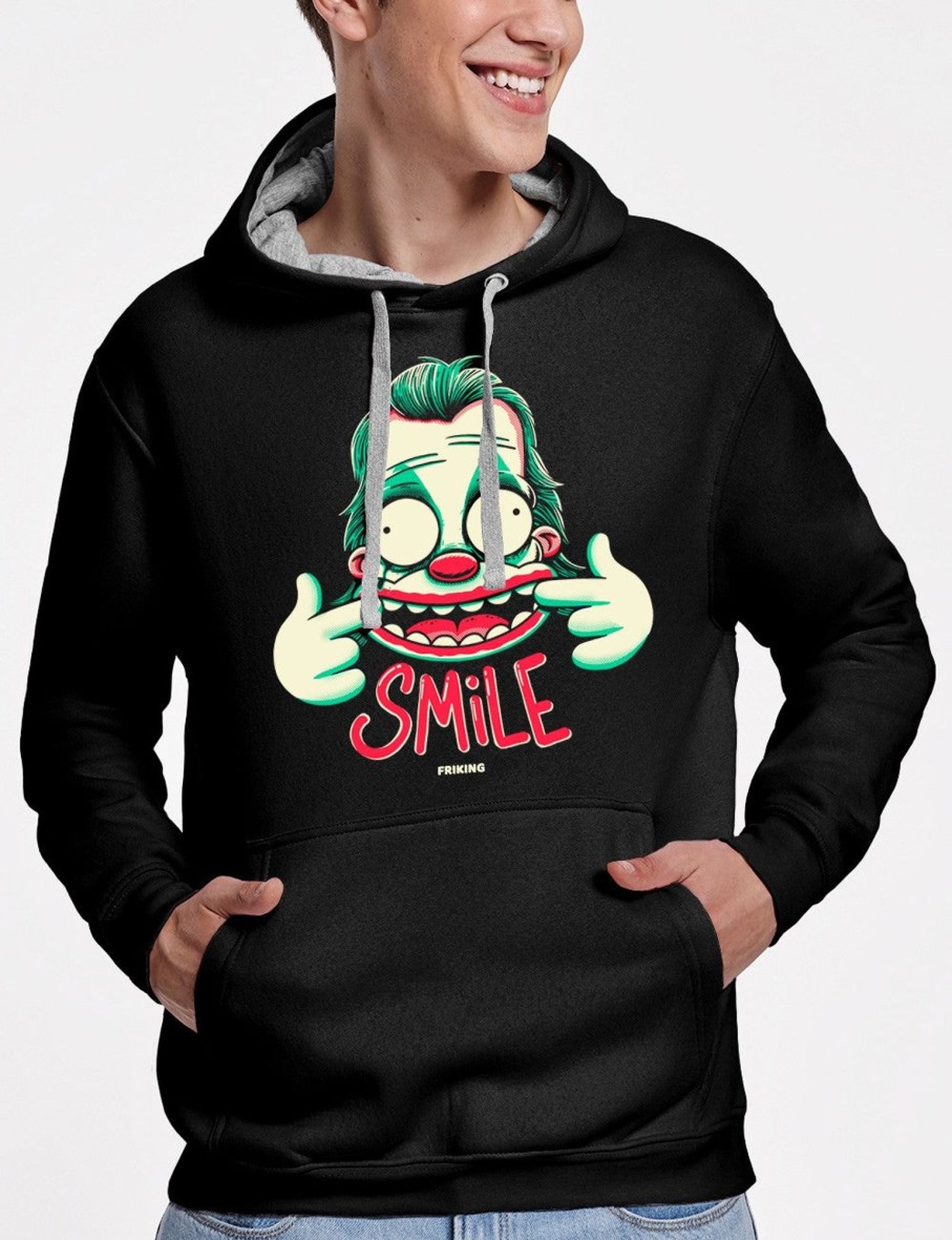 Friking Forced Smile - D 186 | Sudaderas Con Capucha Uni