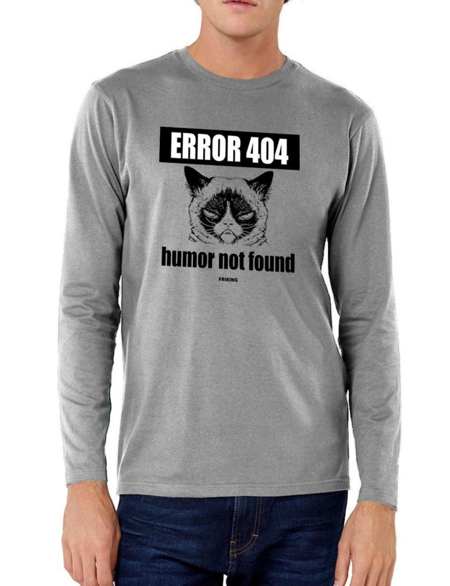 Friking Error 404 Humor Not Found - 82 | Camisetas Manga Larga Hombre