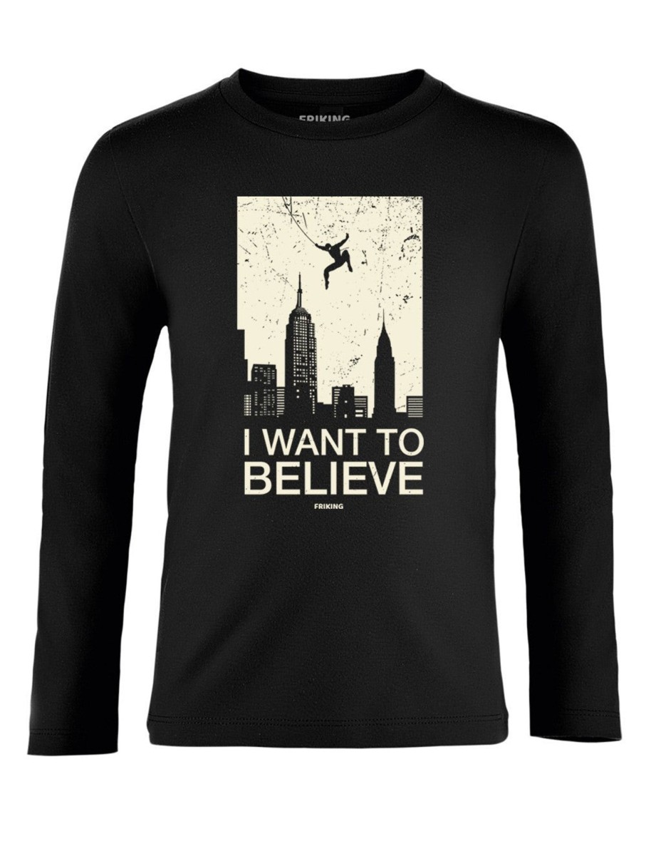 Friking I Want To Believe In Heroes - 212 | Camisetas Manga Larga Nino