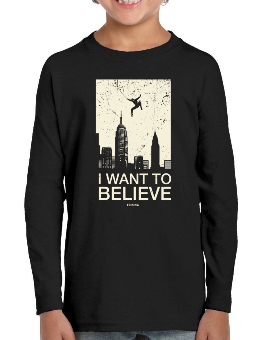 Friking I Want To Believe In Heroes - 212 | Camisetas Manga Larga Nino