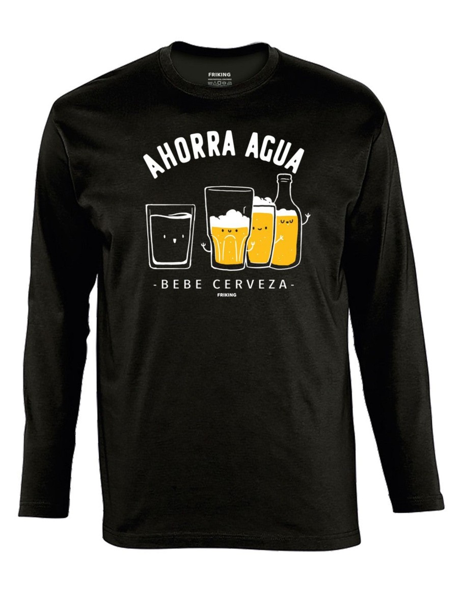 Friking Ahorra Agua - 343 | Camisetas Manga Larga Hombre