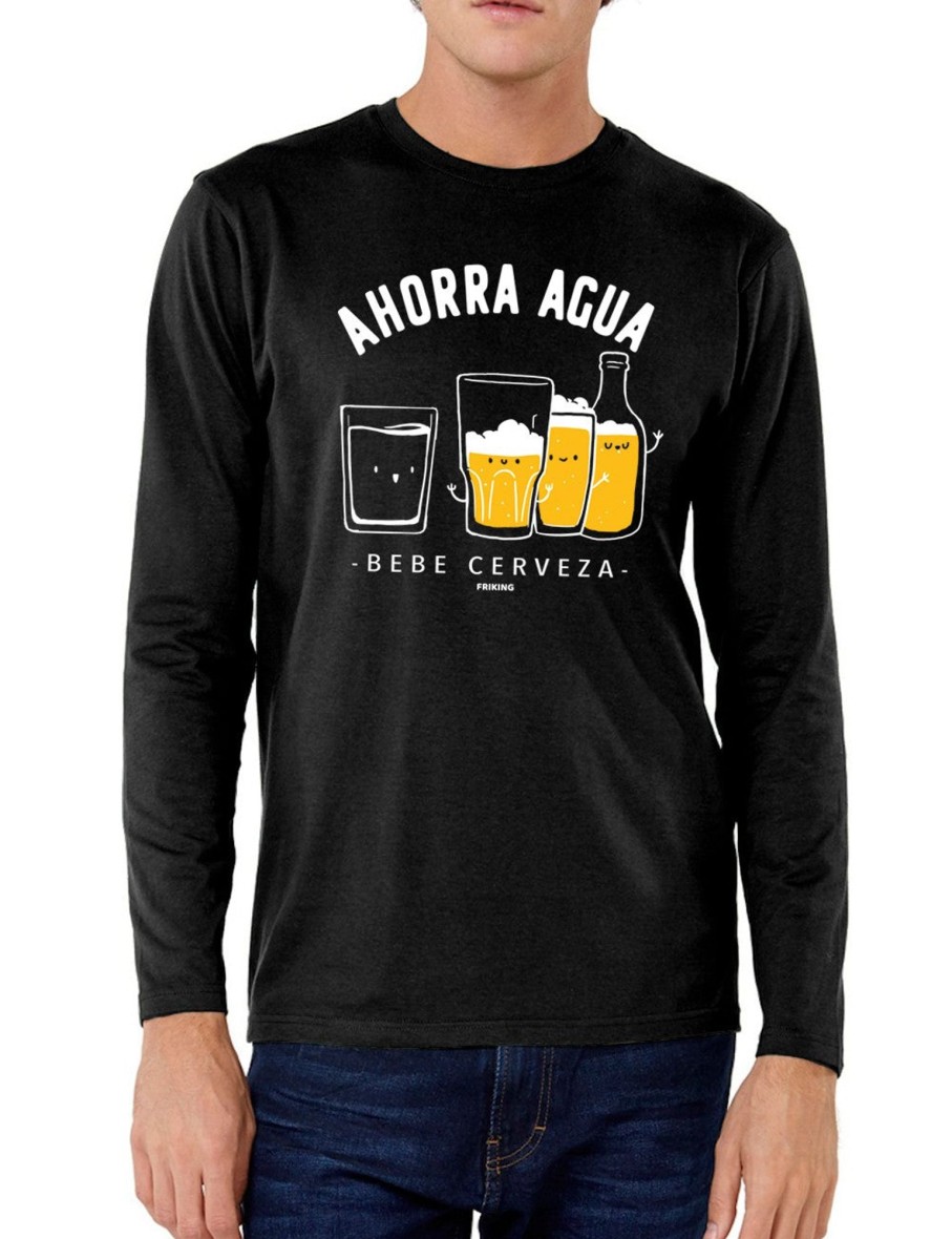 Friking Ahorra Agua - 343 | Camisetas Manga Larga Hombre