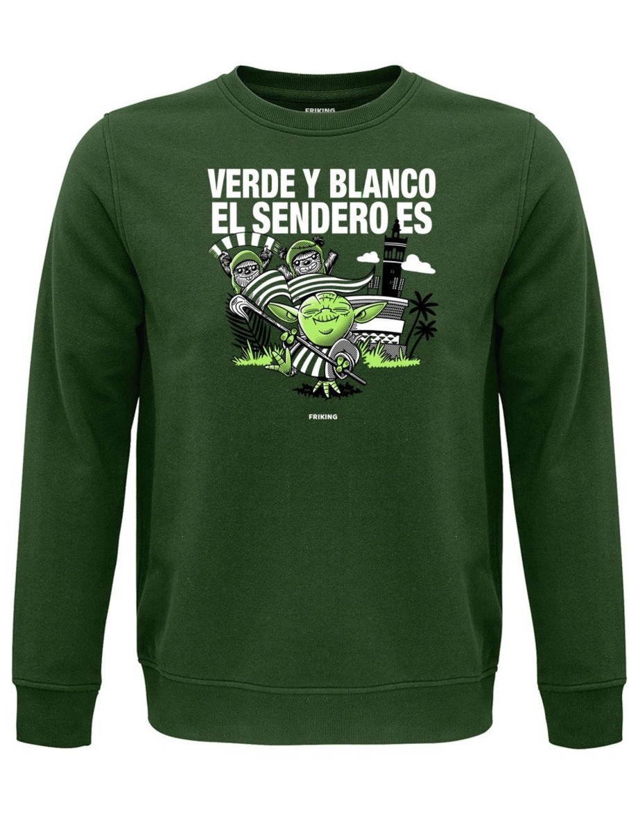 Friking Verde Y Blanco El Sendero Es - 153 | Sudaderas Sin Capucha Uni