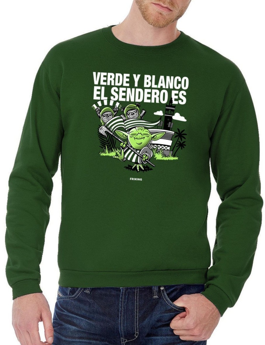 Friking Verde Y Blanco El Sendero Es - 153 | Sudaderas Sin Capucha Uni