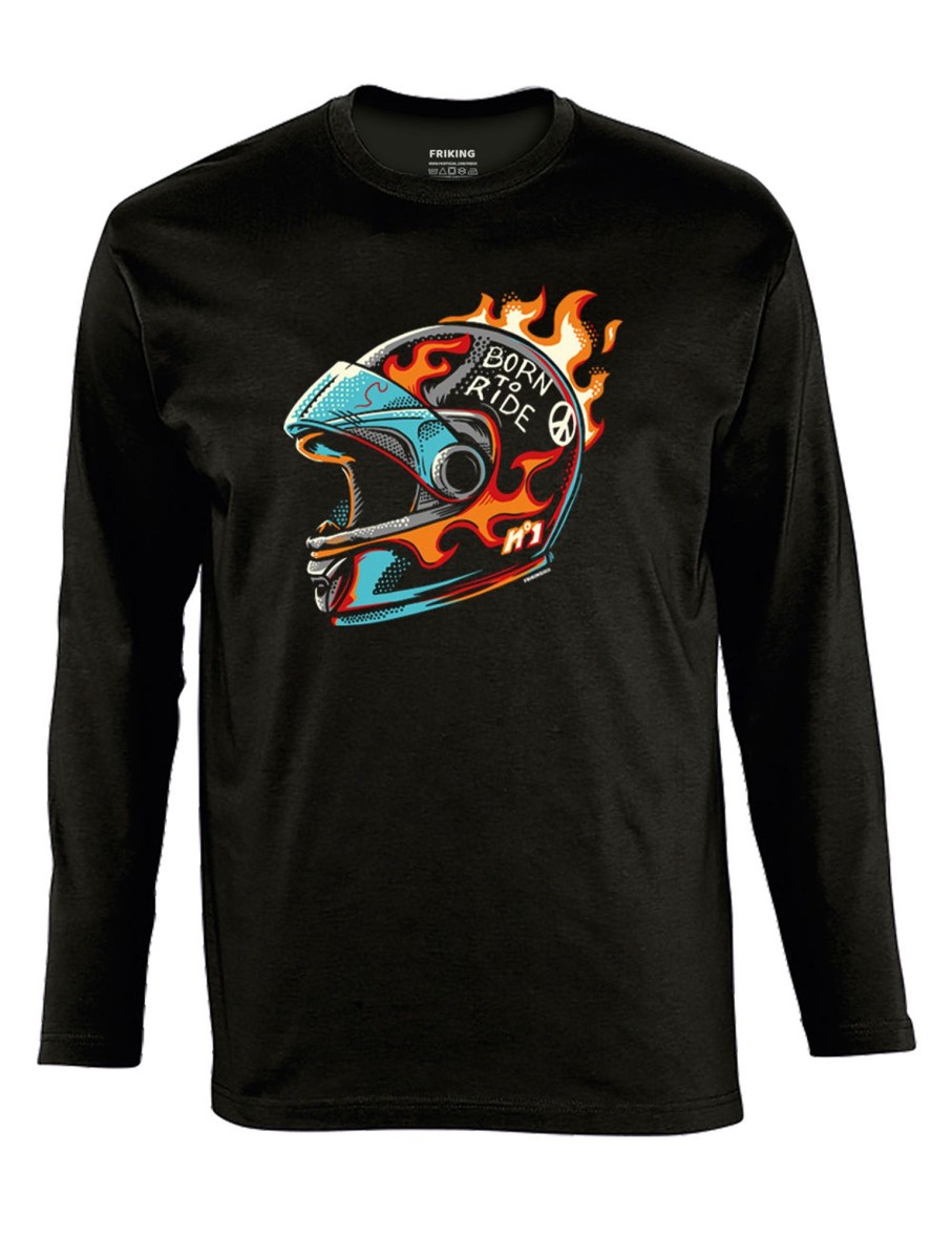 Friking Born To Ride - 302A | Camisetas Manga Larga Hombre