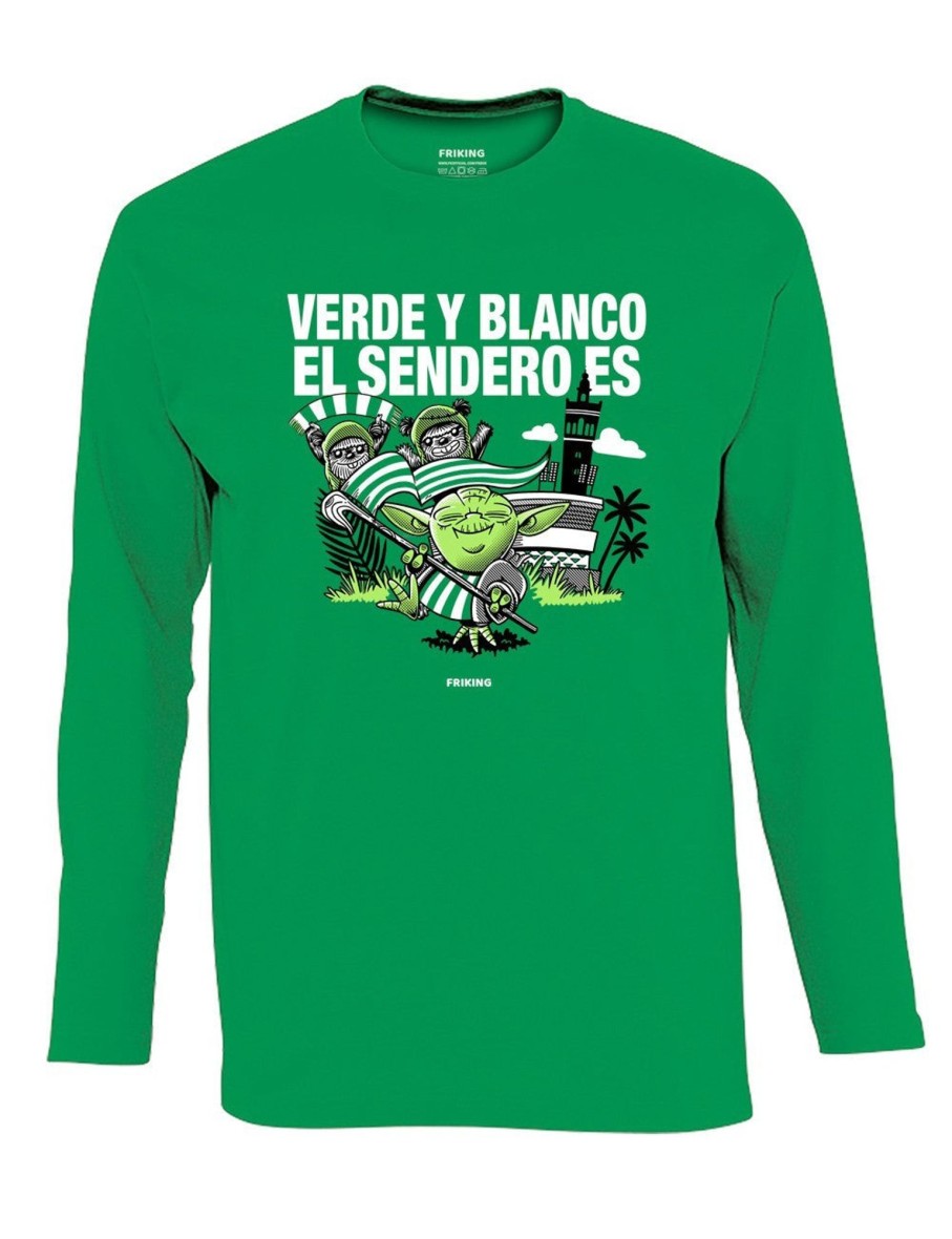 Friking Verde Y Blanco El Sendero Es - 153 | Camisetas Manga Larga Hombre