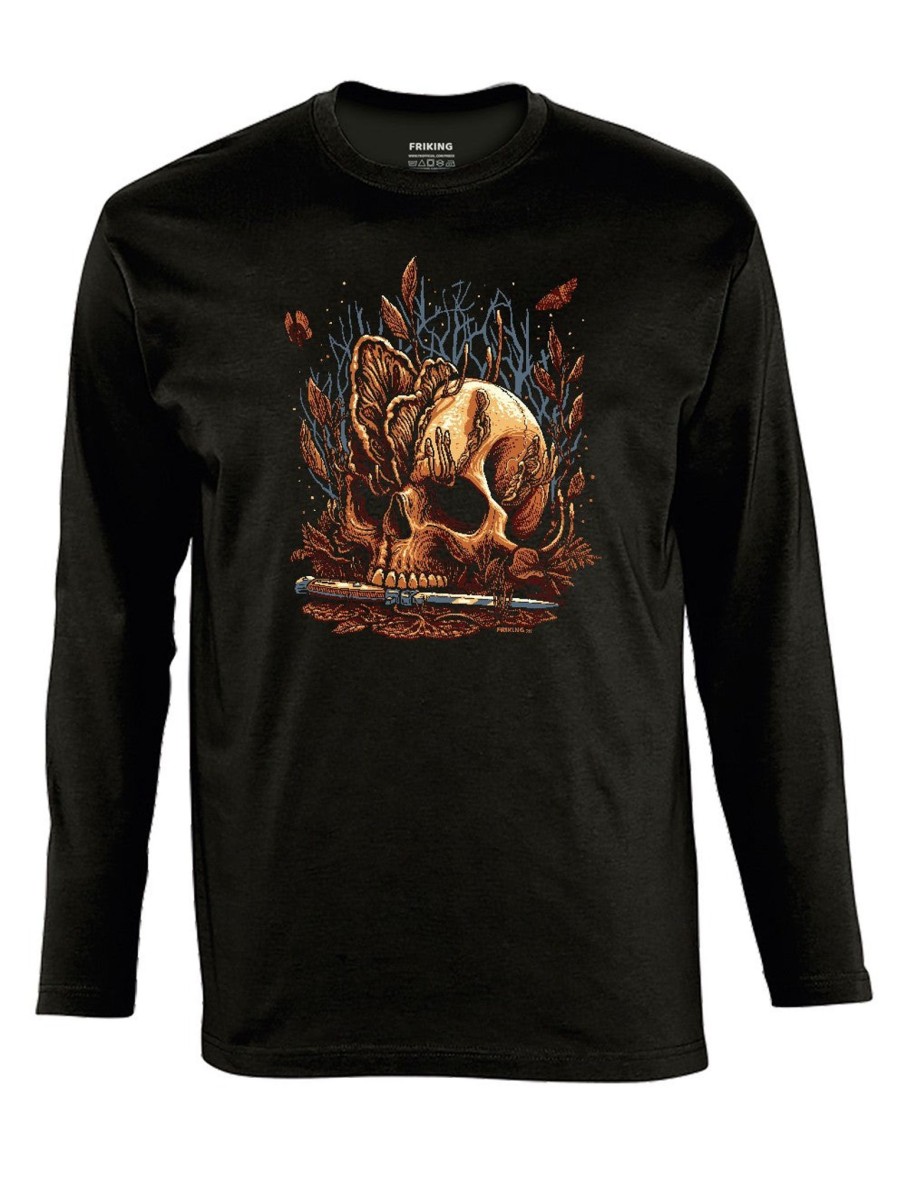 Friking Fungus Skull - 659 | Camisetas Manga Larga Hombre