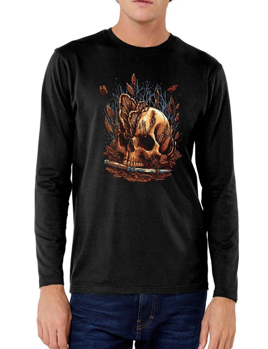 Friking Fungus Skull - 659 | Camisetas Manga Larga Hombre