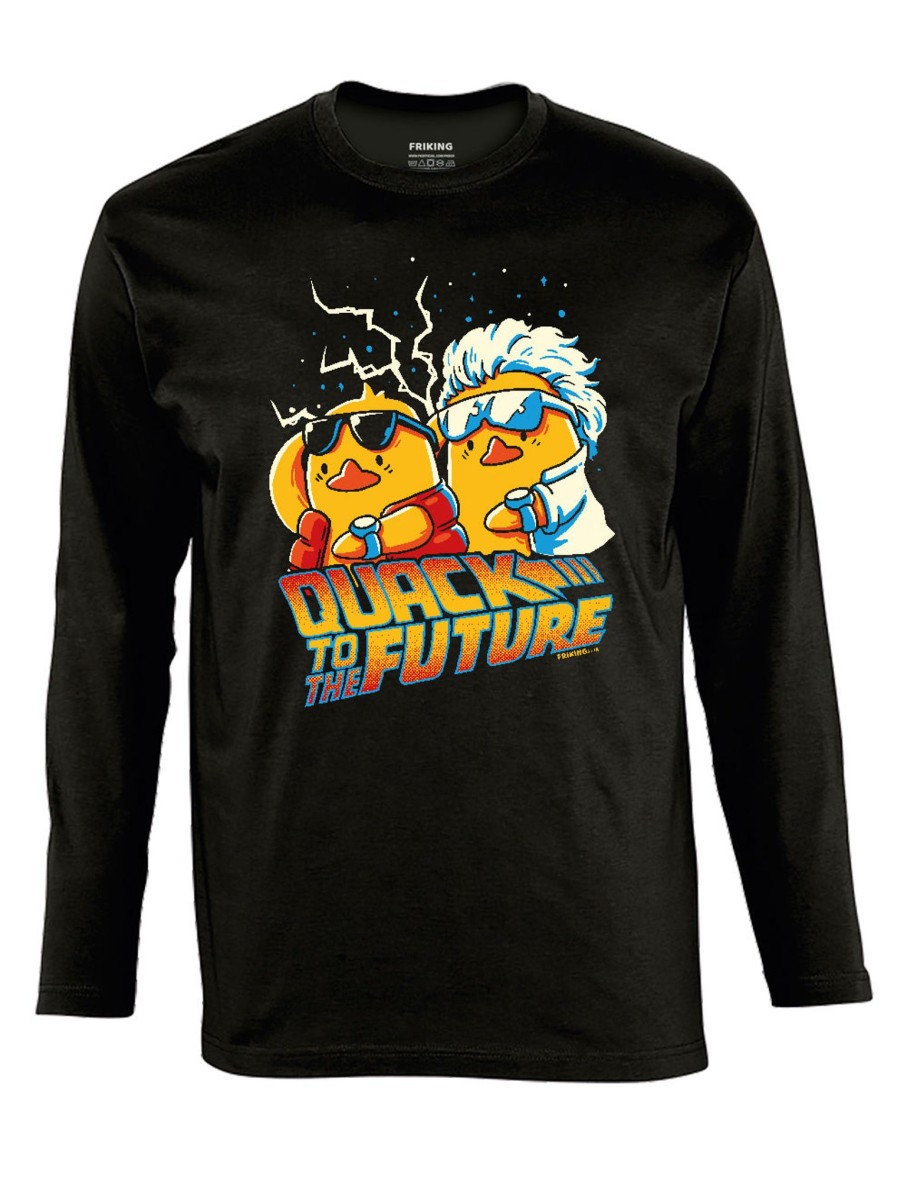 Friking Quack To The Future - 217A | Camisetas Manga Larga Hombre