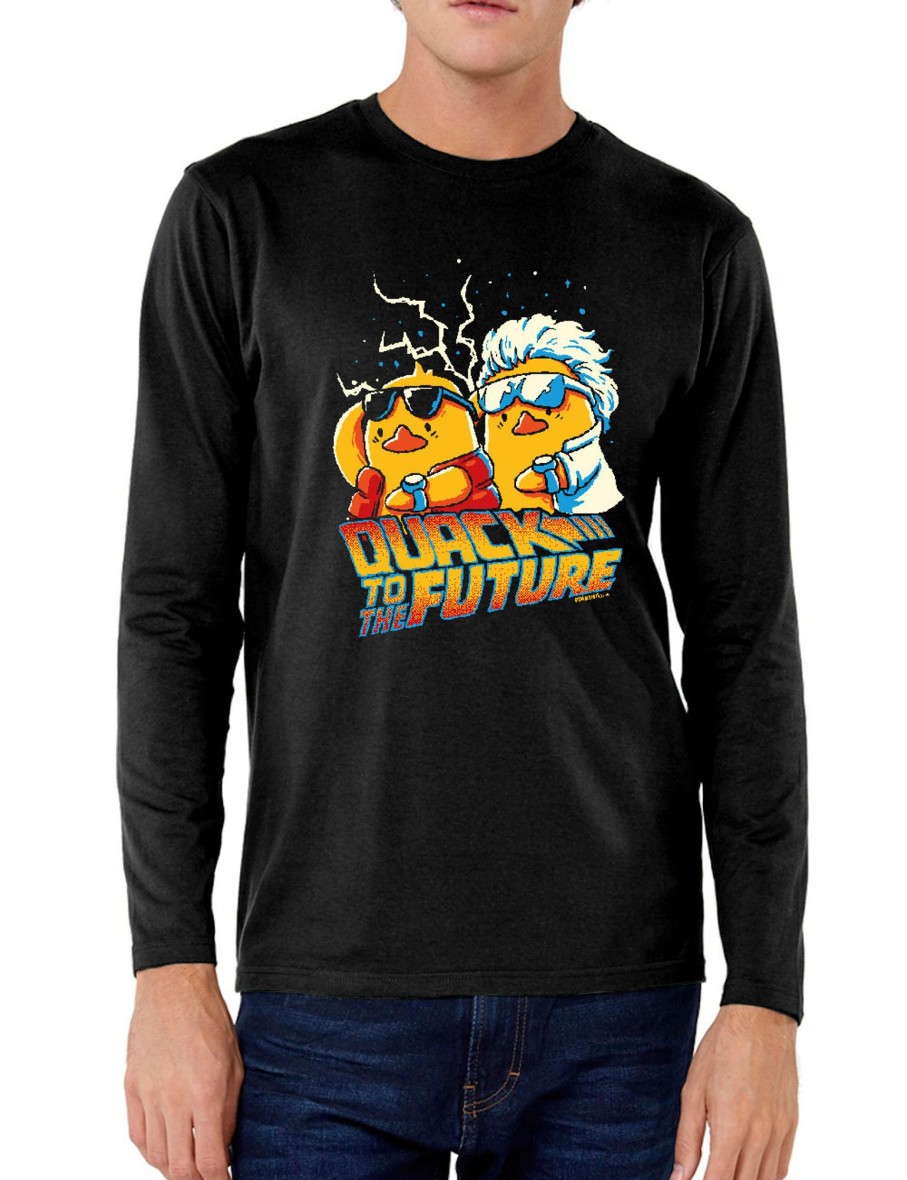 Friking Quack To The Future - 217A | Camisetas Manga Larga Hombre